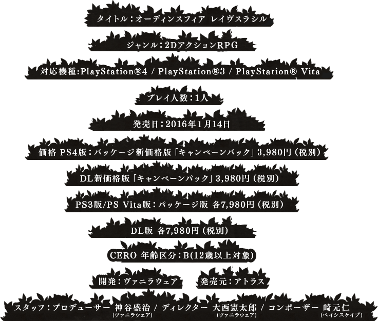 2DアクションRPG「オーディンスフィアレイヴスラシル」2016年1月14日発売予定